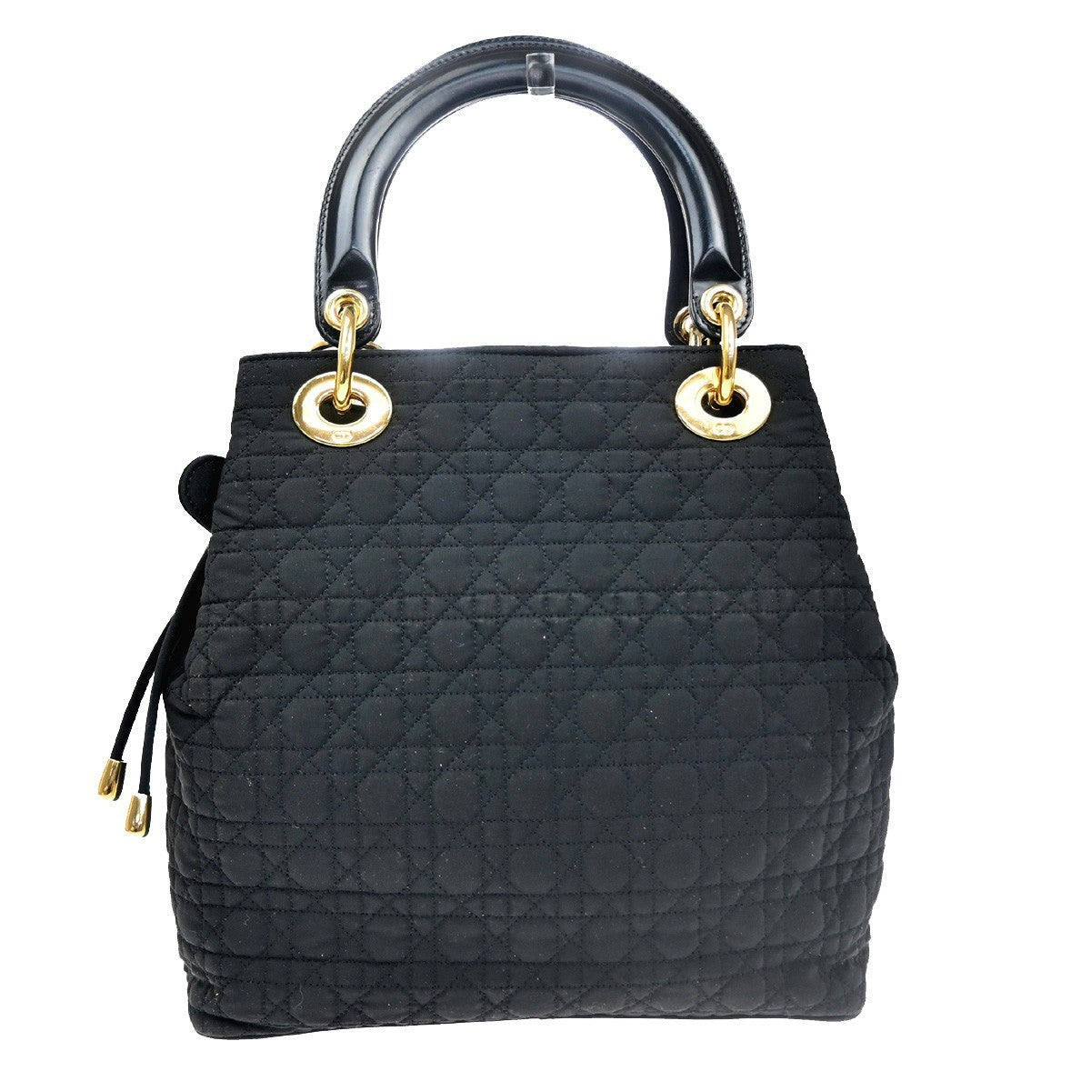 CHRISTIAN DIOR Lady Dior Cannage Hand bag Nylon leather Italy GHW  72KD052