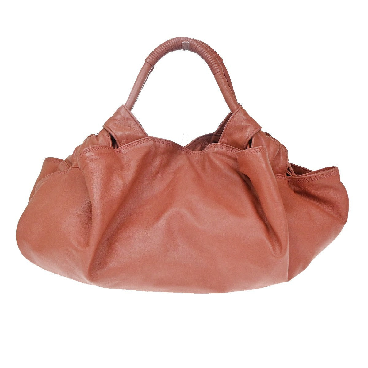 LOEWE Logo Nappa Aire Tote Hand Bag Leather Metallic Pink SHW Spain 84YJ099