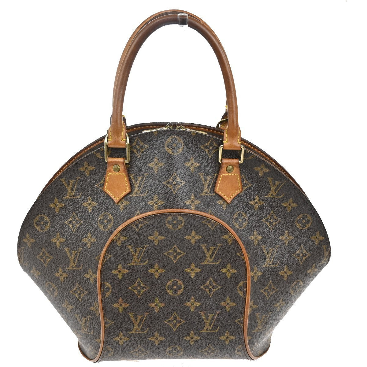 LOUIS VUITTON LV Logos Ellipse MM Hand Bag Monogram Leather Brown M51126 70TA322