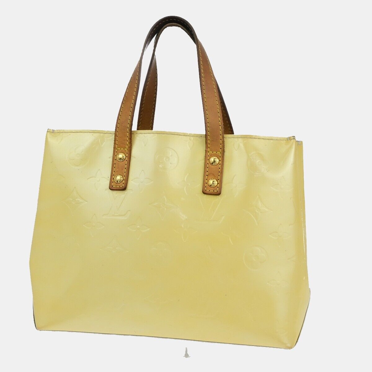 LOUIS VUITTON LV Lead PM Hand Bag Monogram Vernis Leather Perle M91336 05EB371