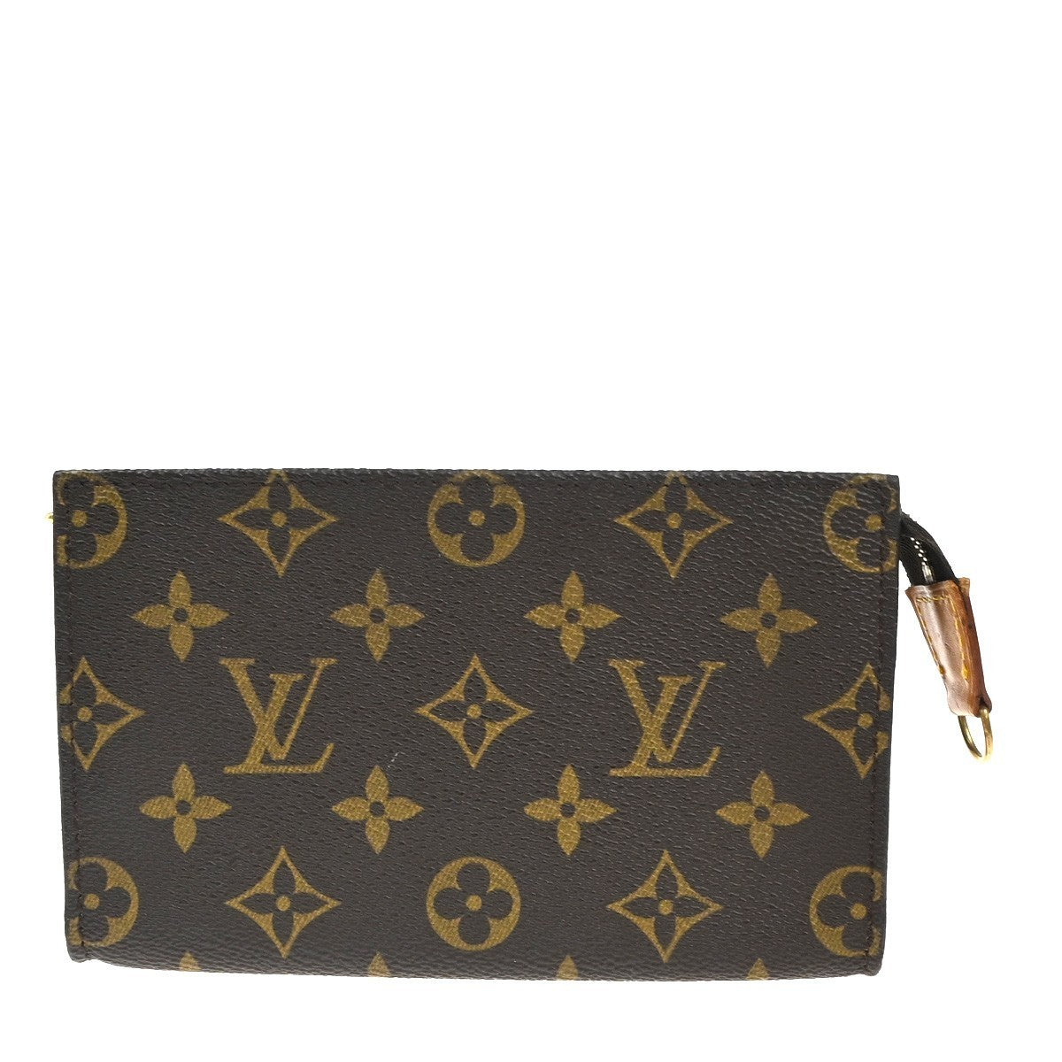 LOUIS VUITTON Logo BUCKET PM Pouch Bag Monogram Leather Brown France  05TA489