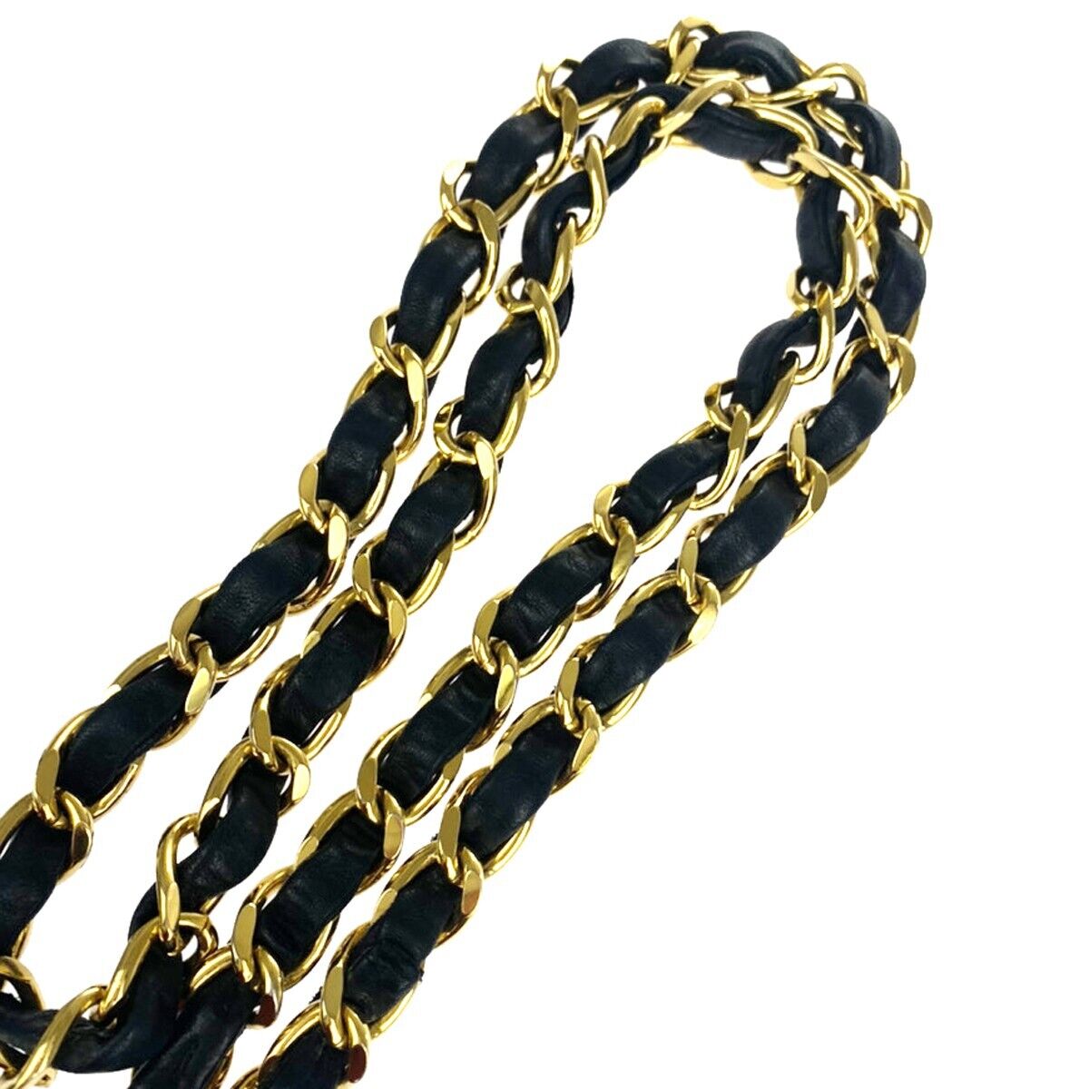 CHANEL CC Mini Matelasse Bag Charm Chain Belt Set Leather Black GHW 620RC928