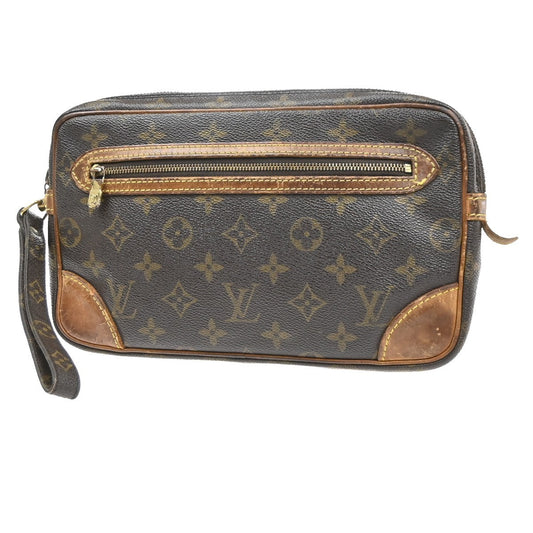 35.Live LOUIS VUITTON Marly Dragonne GM Clutch Hand Bag Monogram M51825 02MA540
