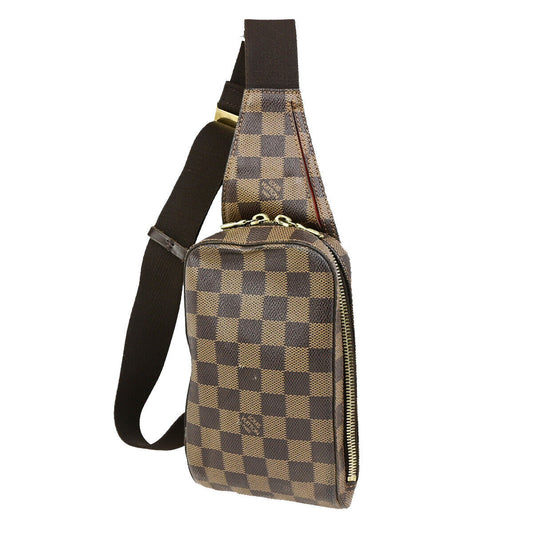 LOUIS VUITTON Geronimos Bum Body Bag Damier Ebene Leather Brown N51994 72YG641