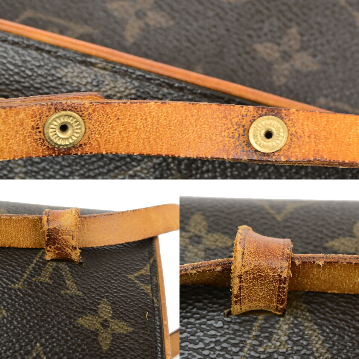 LOUIS VUITTON Pochette Florentine Bum Bag Monogram Leather Brown M51855 31SJ569