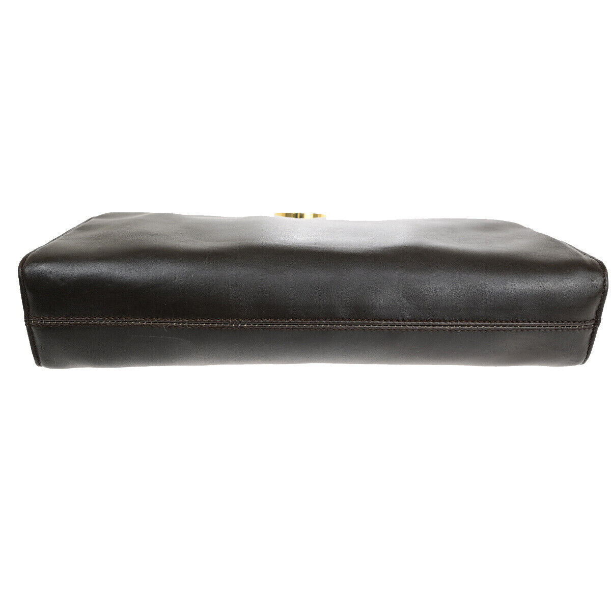SALVATORE FERRAGAMO Gancini 2Way Chain Shoulder Clutch Bag Leather Brown 69YG017