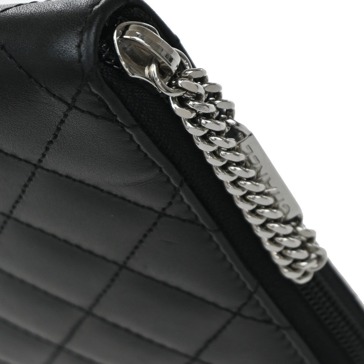 CHANEL CC Logo Cambon Long Bifold Wallet Patent Leather Black Pink Italy 16RF779
