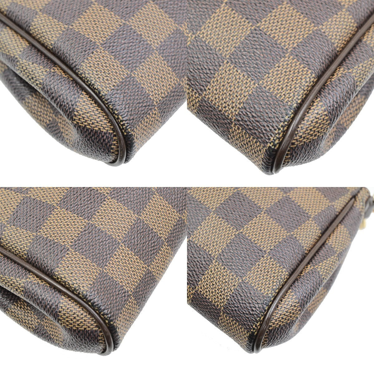 LOUIS VUITTON Eva Chain Shoulder Bag Damier Ebene Leather Brown N55213 601MA693