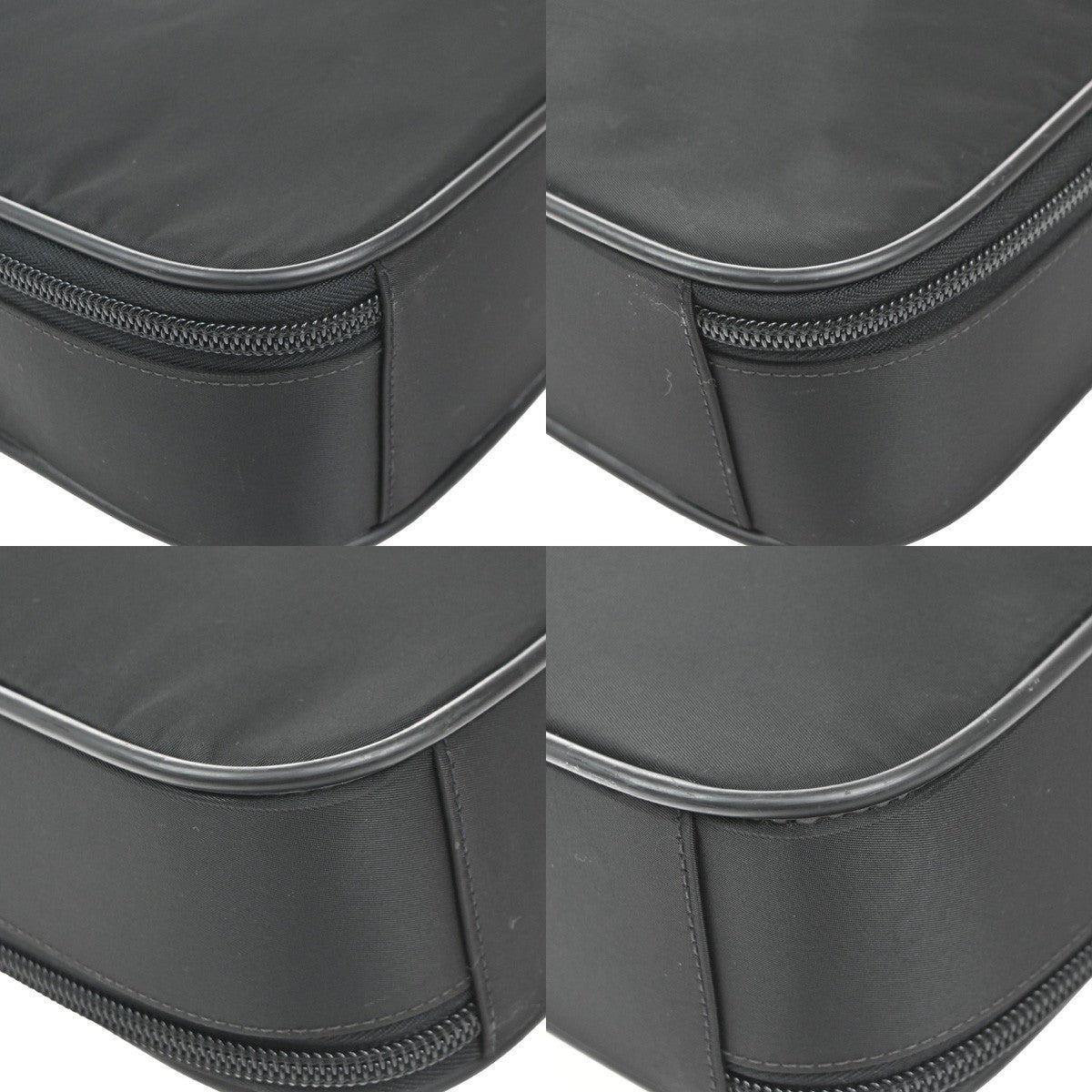 PRADA MILANO Logo Tessuto 2Way Business Shoulder Bag Nylon Leather Black 85KP332