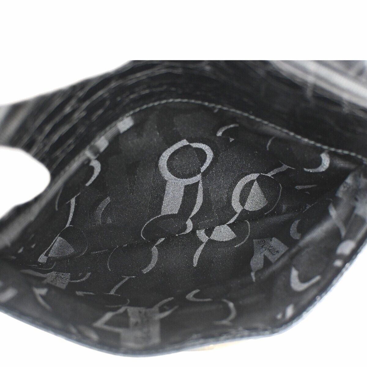 SALVATORE FERRAGAMO Vara Crossbody Shoulder Bag Embossing Leather Black 61SH200
