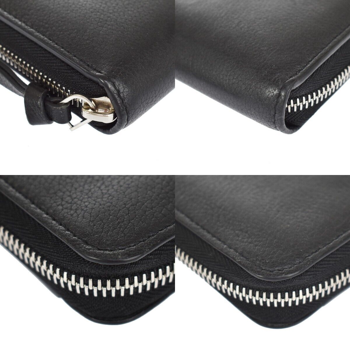 LOUIS VUITTON LV Logo Lockme Long Zipper Wallet Black Spain M62622 86GA837