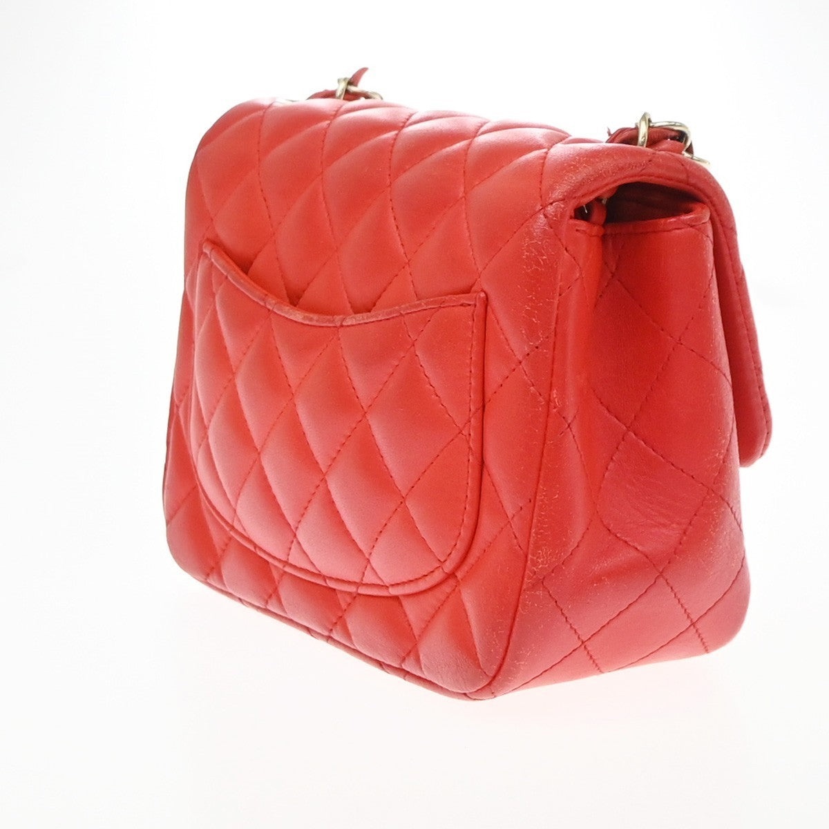 RPCHANEL CC Mini Matelasse Chain Shoulder Bag Leather Red GHW Vintage 887RP186