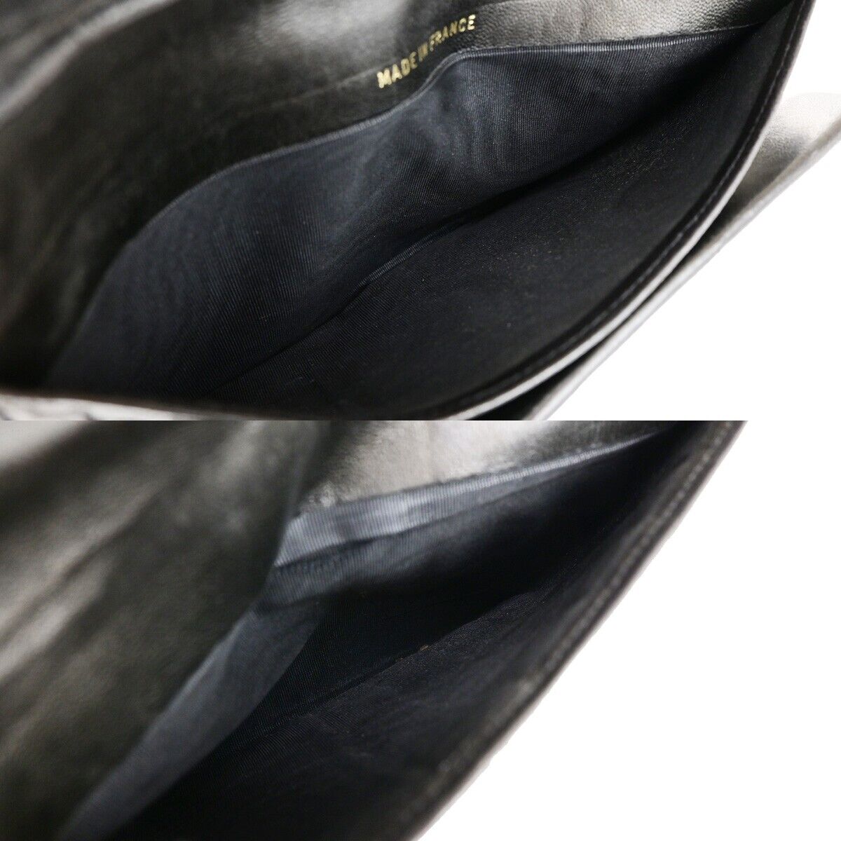 CHANEL CC Long Bifold Wallet Purse Leather Black GHW France Vintage 09EB001