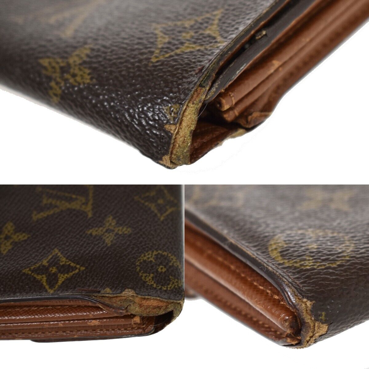 LOUIS VUITTON 5 Set Long Wallet Purse Monogram Matte Taiga Leather Brown 61GA567