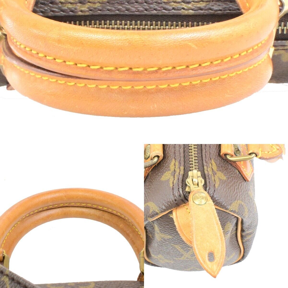 LOUIS VUITTON Mini Speedy 2Way Hand Bag Monogram Leather Brown M41534 95EE086