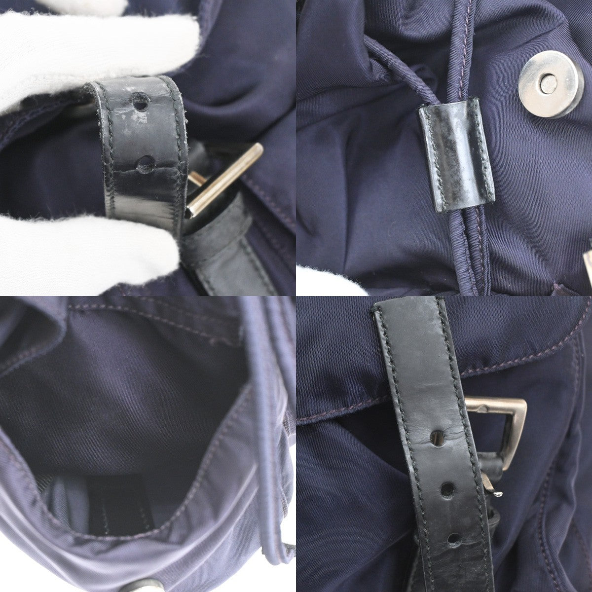 PRADA MILANO Logo Tessuto Drawstring Backpack Nylon Leather NY SHW Italy 35CB021