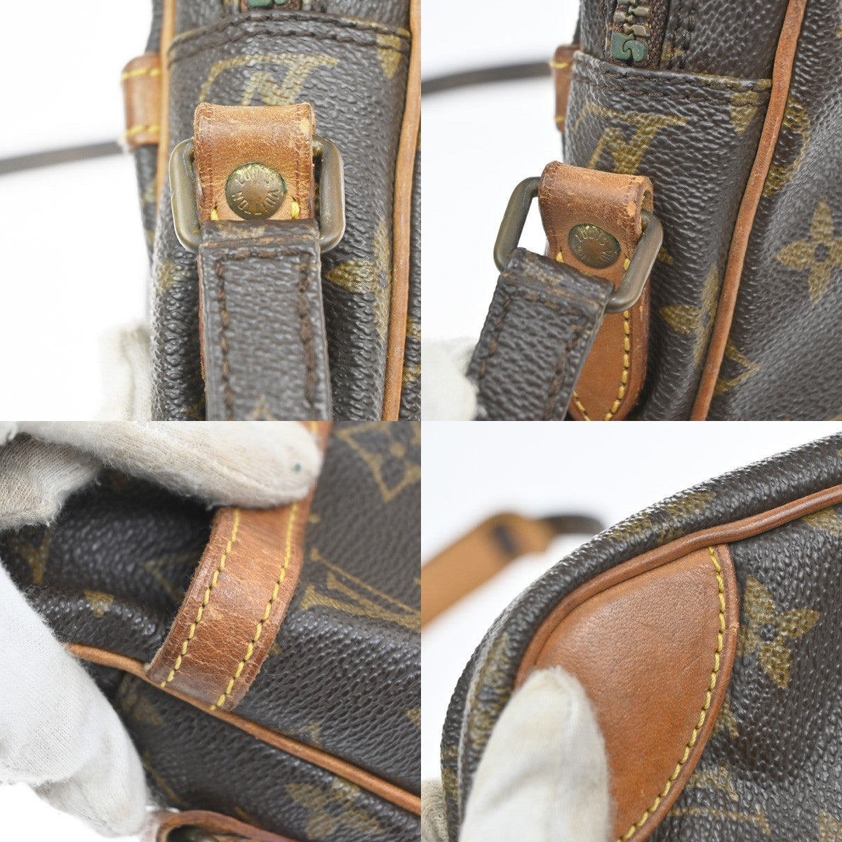 LOUIS VUITTON Danube Shoulder Bag Monogram Leather Brown France M45266 36PA002