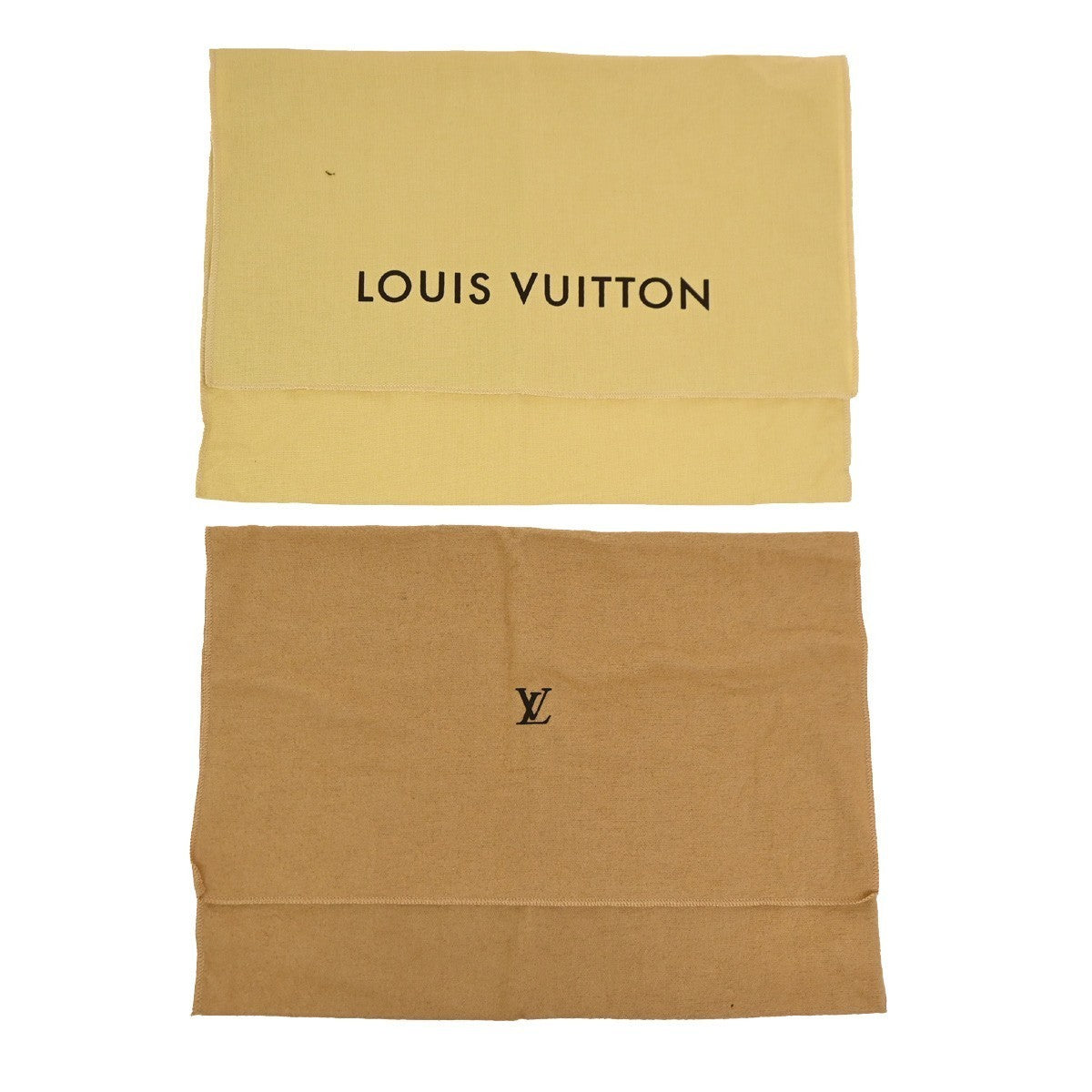 LOUIS VUITTON Logo 10 Set Dust Bag Drawstring Canvas Cotton Beige Brown 09KB864