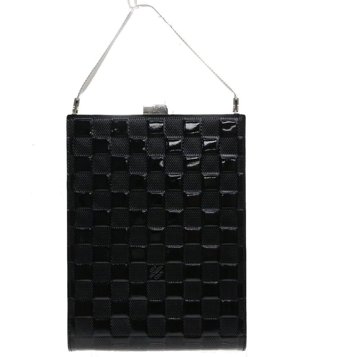LOUIS VUITTON Ange Hand Bag Damier Vernis Leather Black Silver M92103 75ED437
