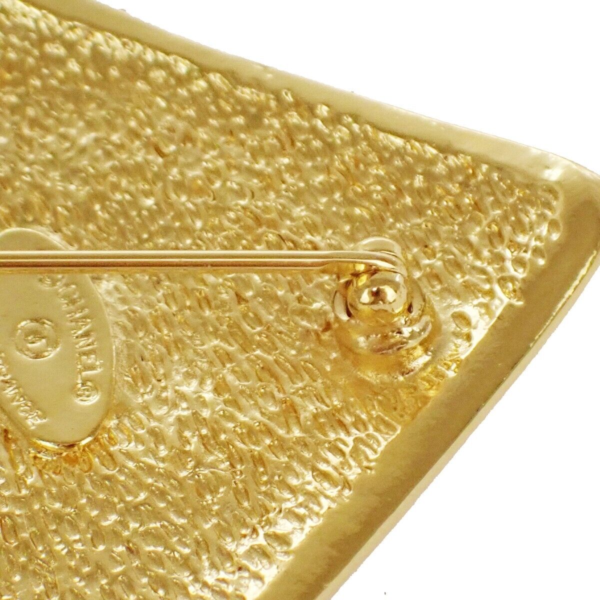 CHANEL CC Logo Rhombus Pin Brooch GHW France Accessory Vintage 38RJ486