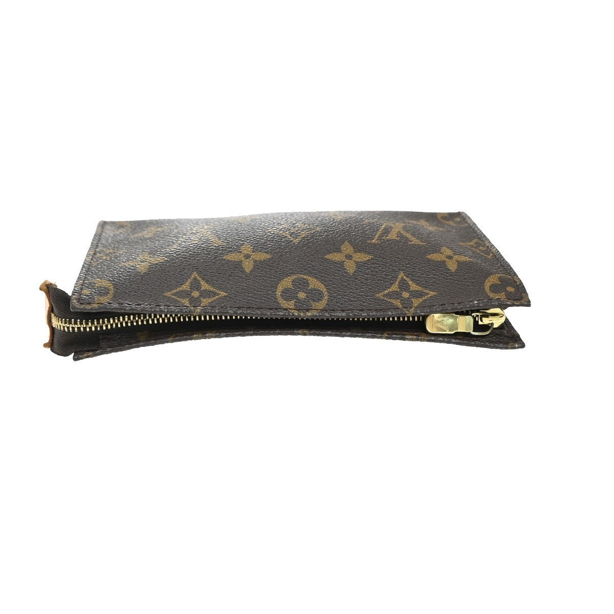 LOUIS VUITTON Logo BUCKET PM Pouch Bag Monogram Leather Brown France 02KB374
