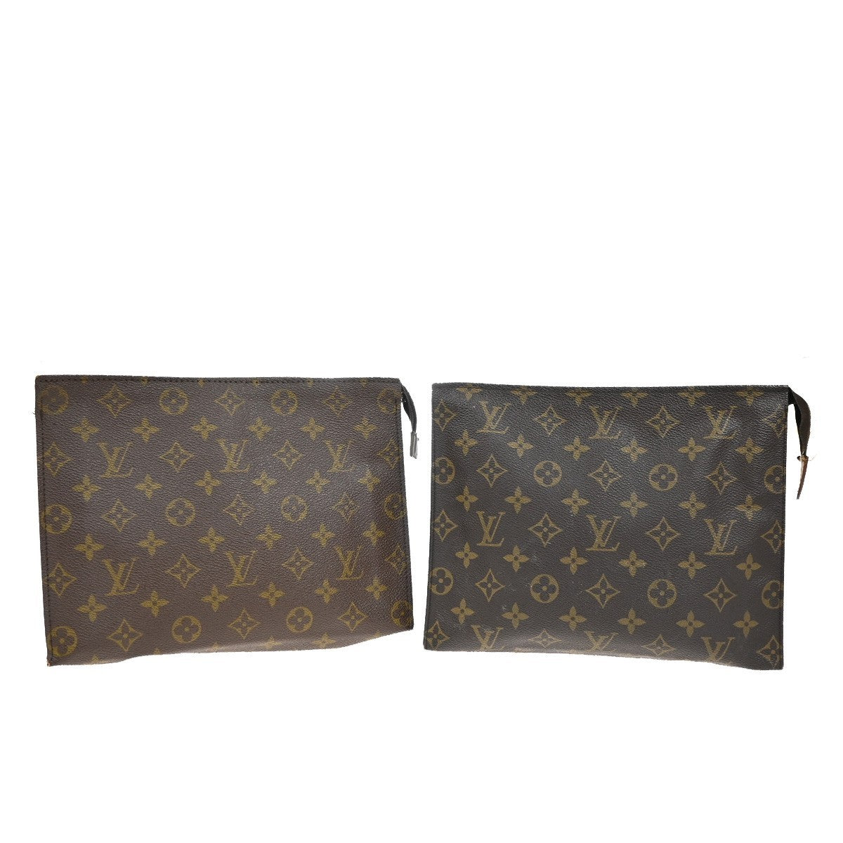 LOUIS VUITTON 2 Set Toilette 26 Pouch Bag Monogram Leather Brown M47542 61EG022