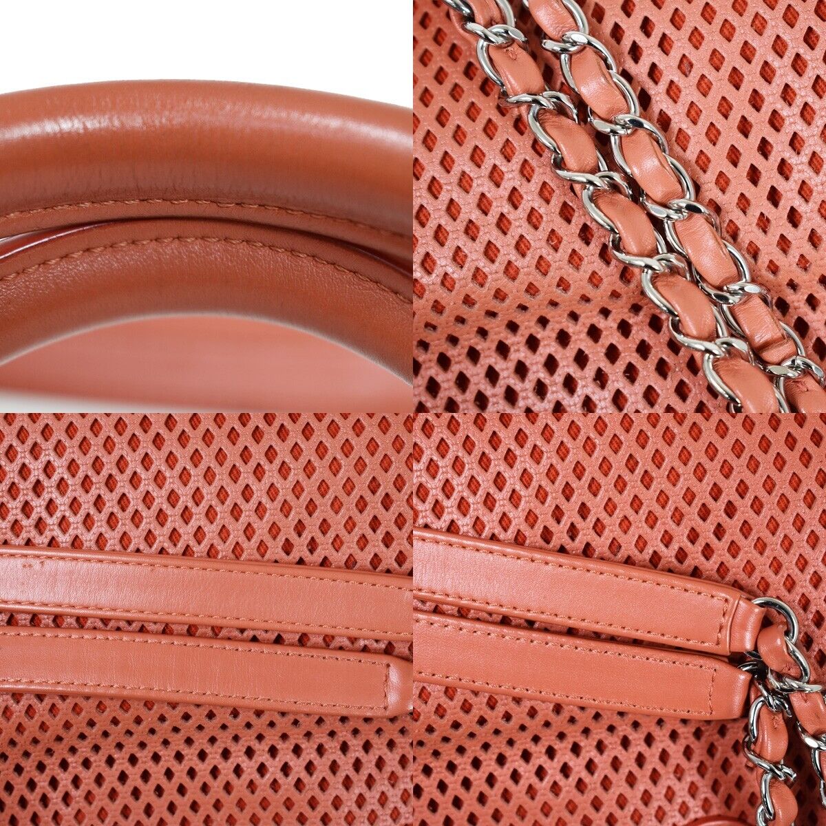 CHANEL CC French Riviera Chain 2Way Hand Bag Punching Leather ST SHW 687RH349