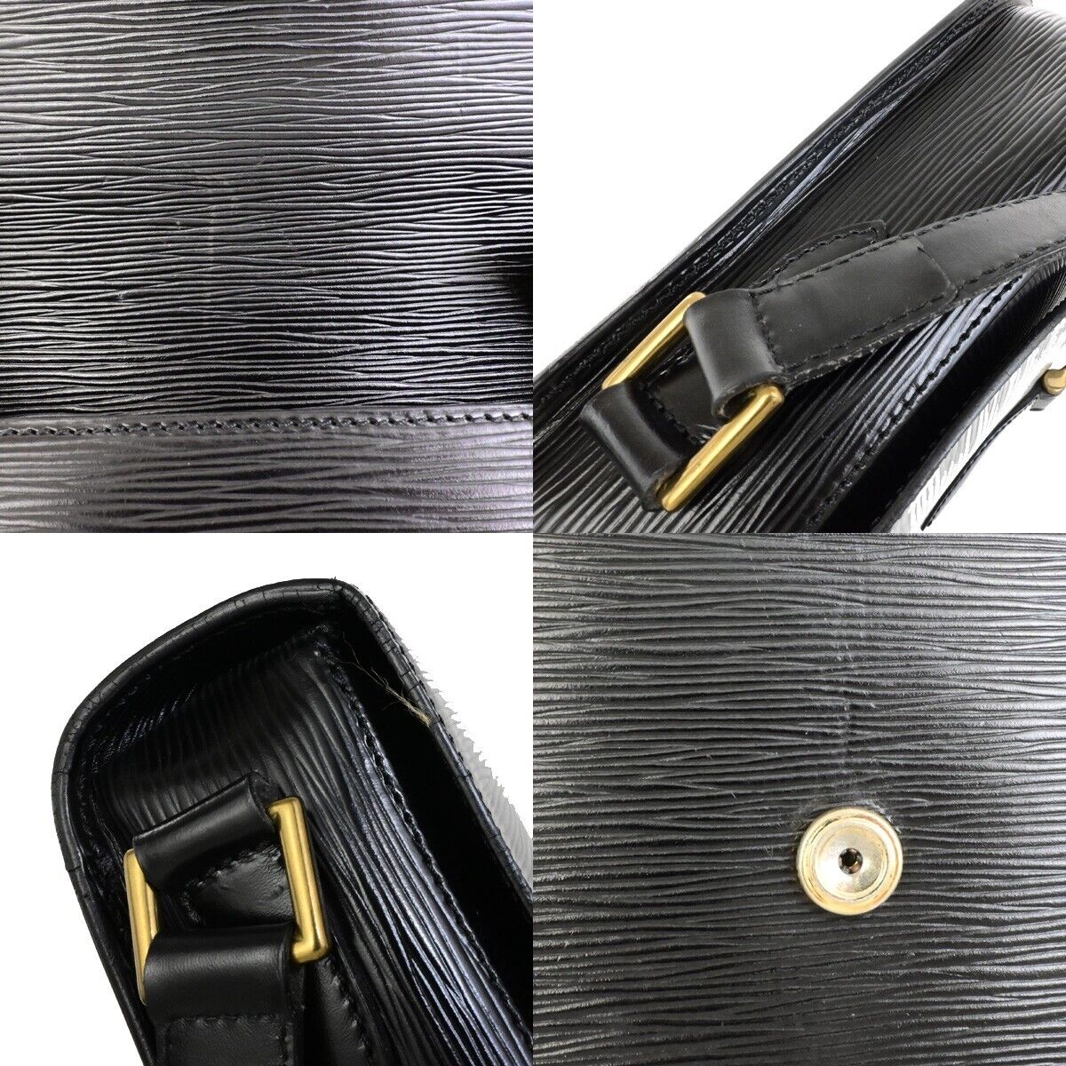 LOUIS VUITTON LV Saint Cloud GM Shoulder Bag Epi Leather Black M52192 36EE089