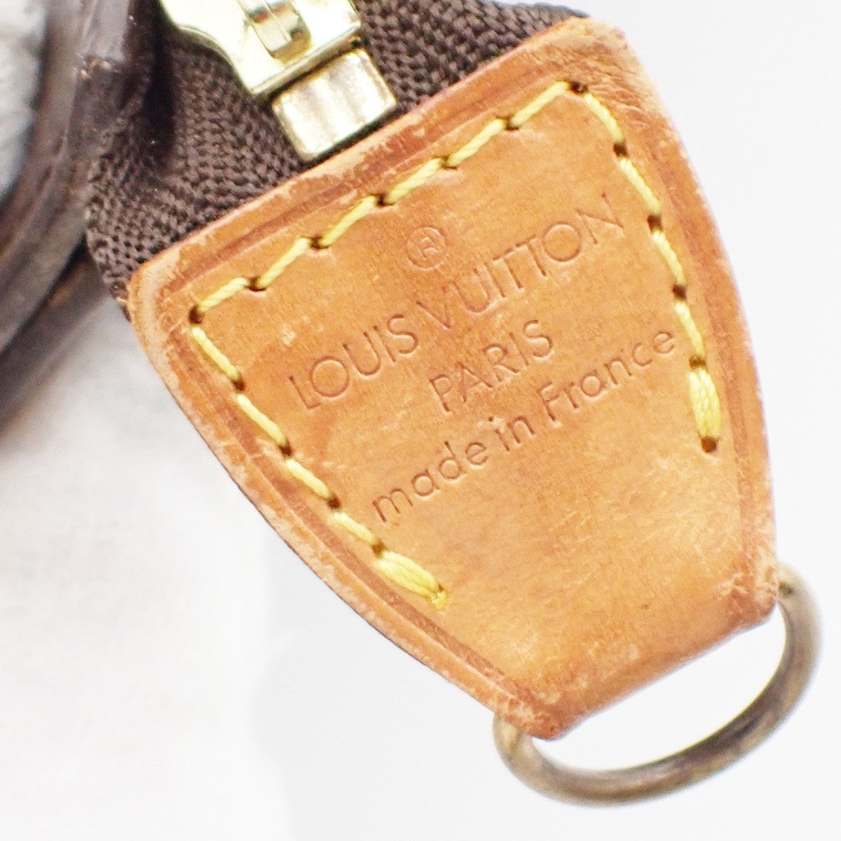 LOUIS VUITTON Logo BUCKET GM Pouch Bag Monogram Leather Brown France 60KB739