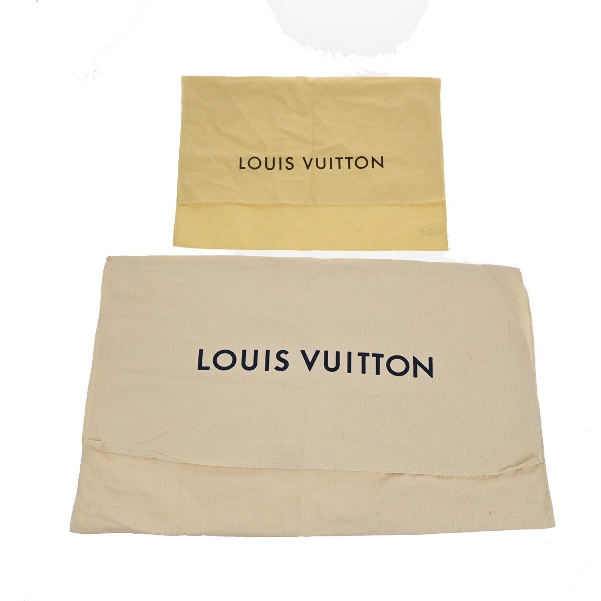 LOUIS VUITTON Logo 10 Set Dust Bag Drawstring Canvas Cotton Beige Brown 09FB551