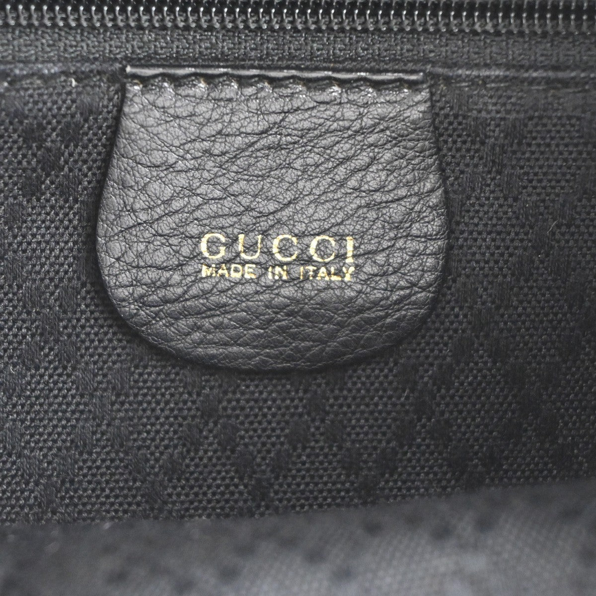 GUCCI Logo Bamboo Drawstring Backpack Bag Leather Black GHW Italy 38CA875