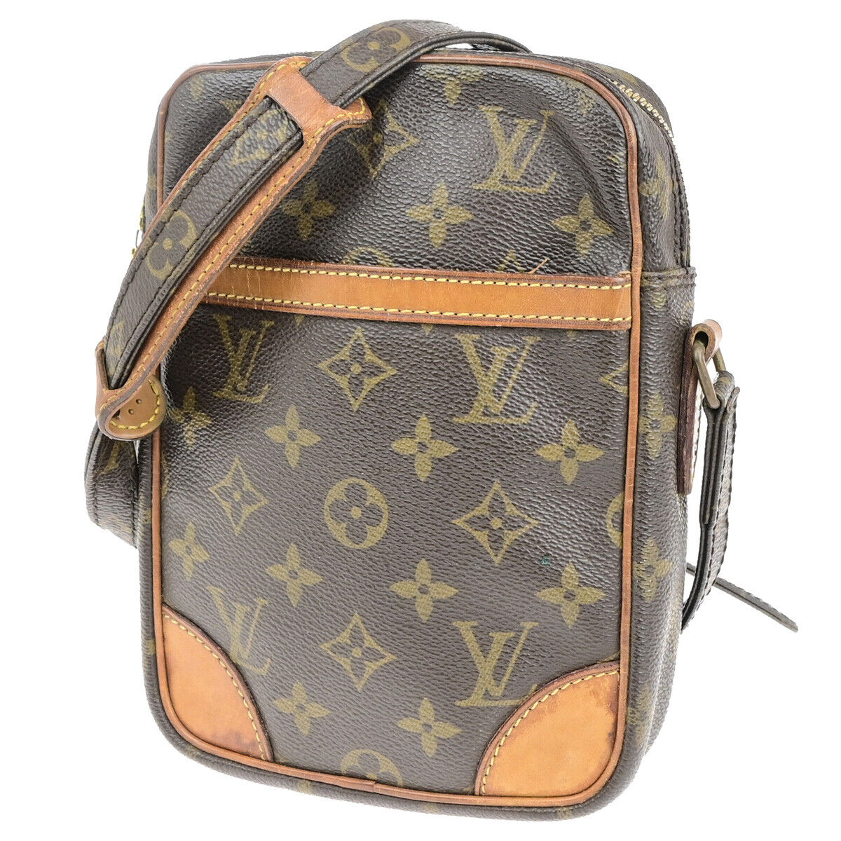 LOUIS VUITTON Danube Shoulder Bag Monogram Leather Brown France M45266 39YG596