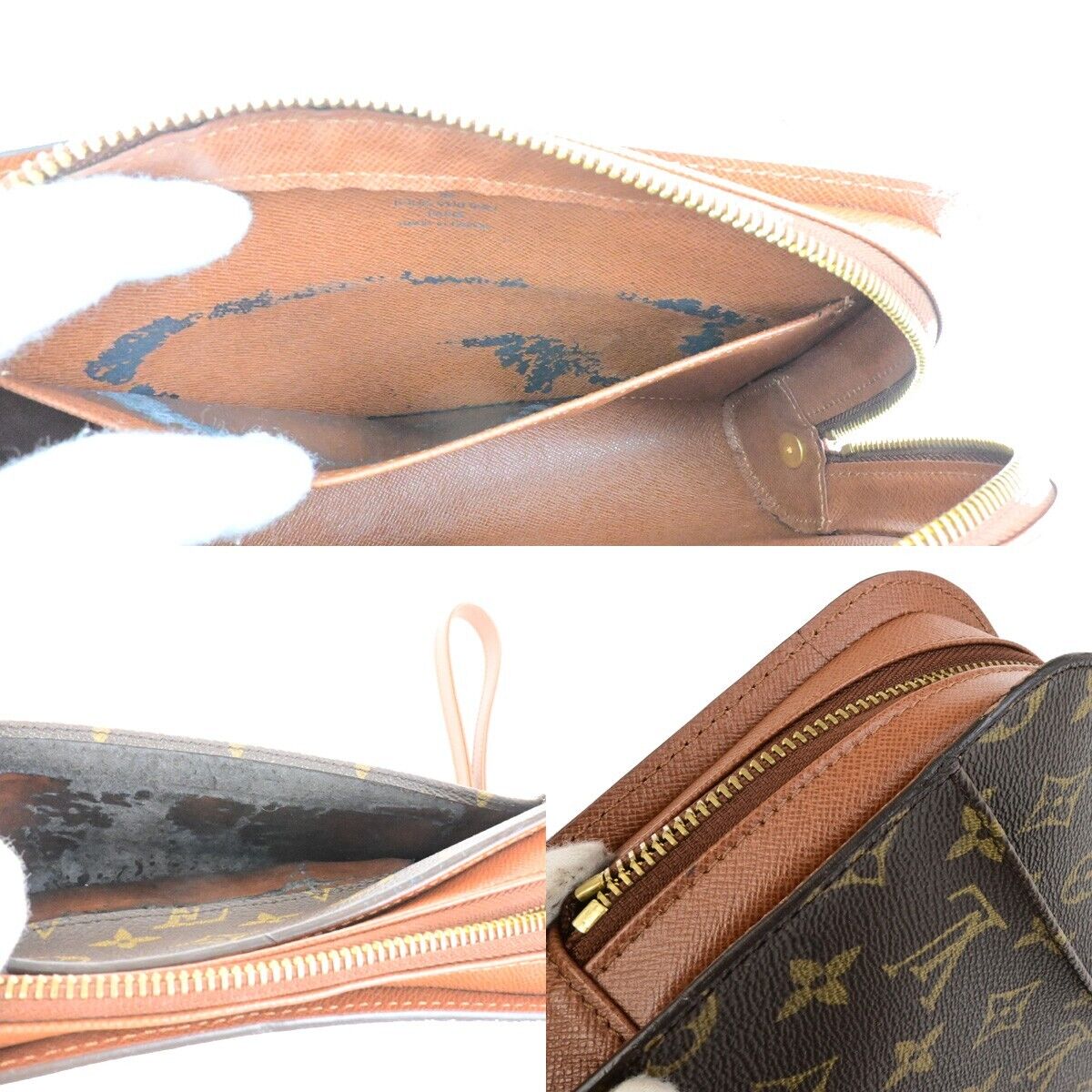 LOUIS VUITTON Orsay Clutch Hand Bag Monogram Leather Brown France M51790 30ED859