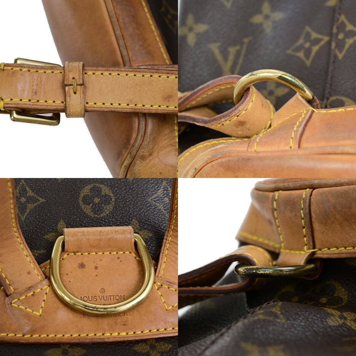 LOUIS VUITTON Montsouris MM Backpack Bag Monogram Leather Brown M51136 75EE122
