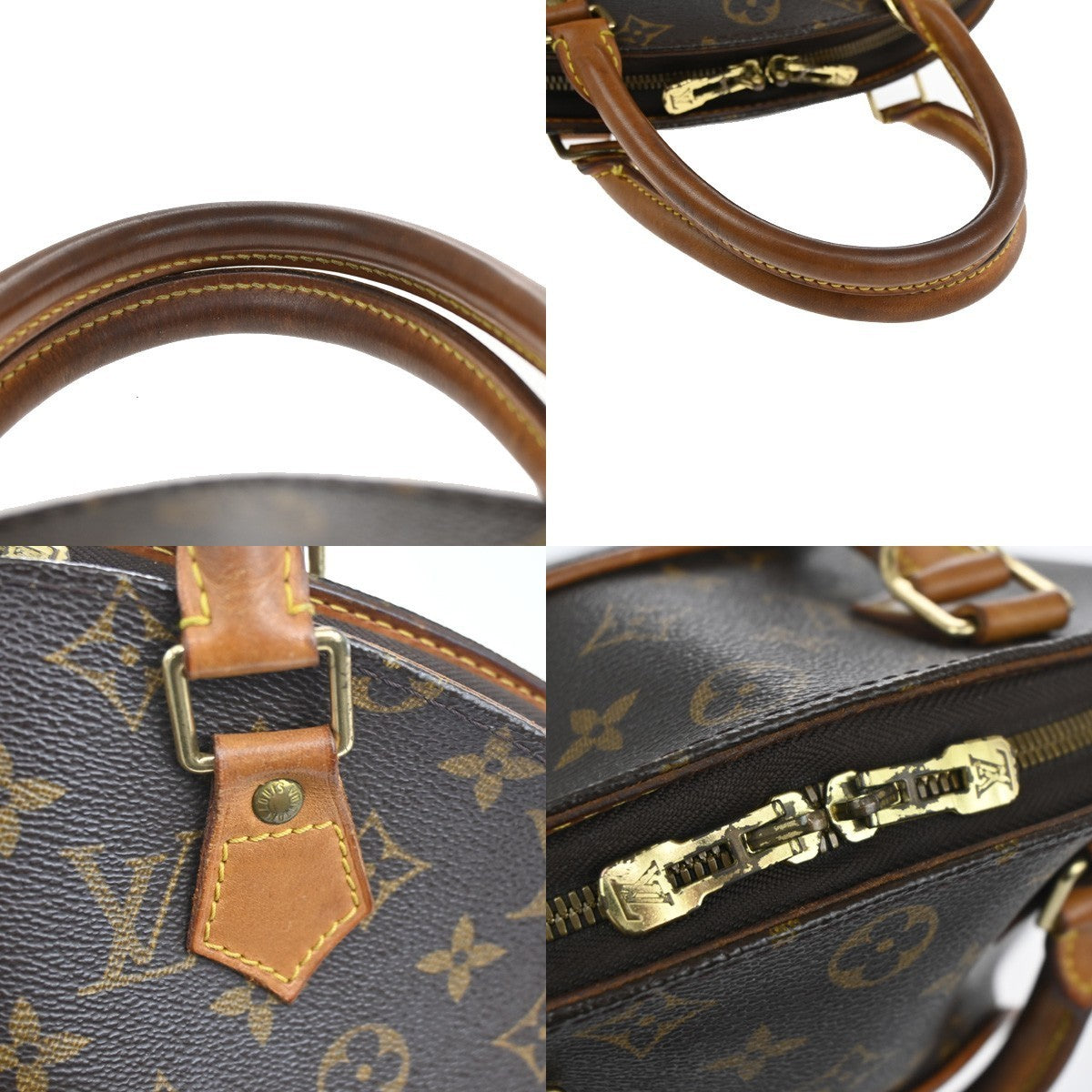 LOUIS VUITTON LV Logos Ellipse MM Hand Bag Monogram Leather Brown M51126 70TA322