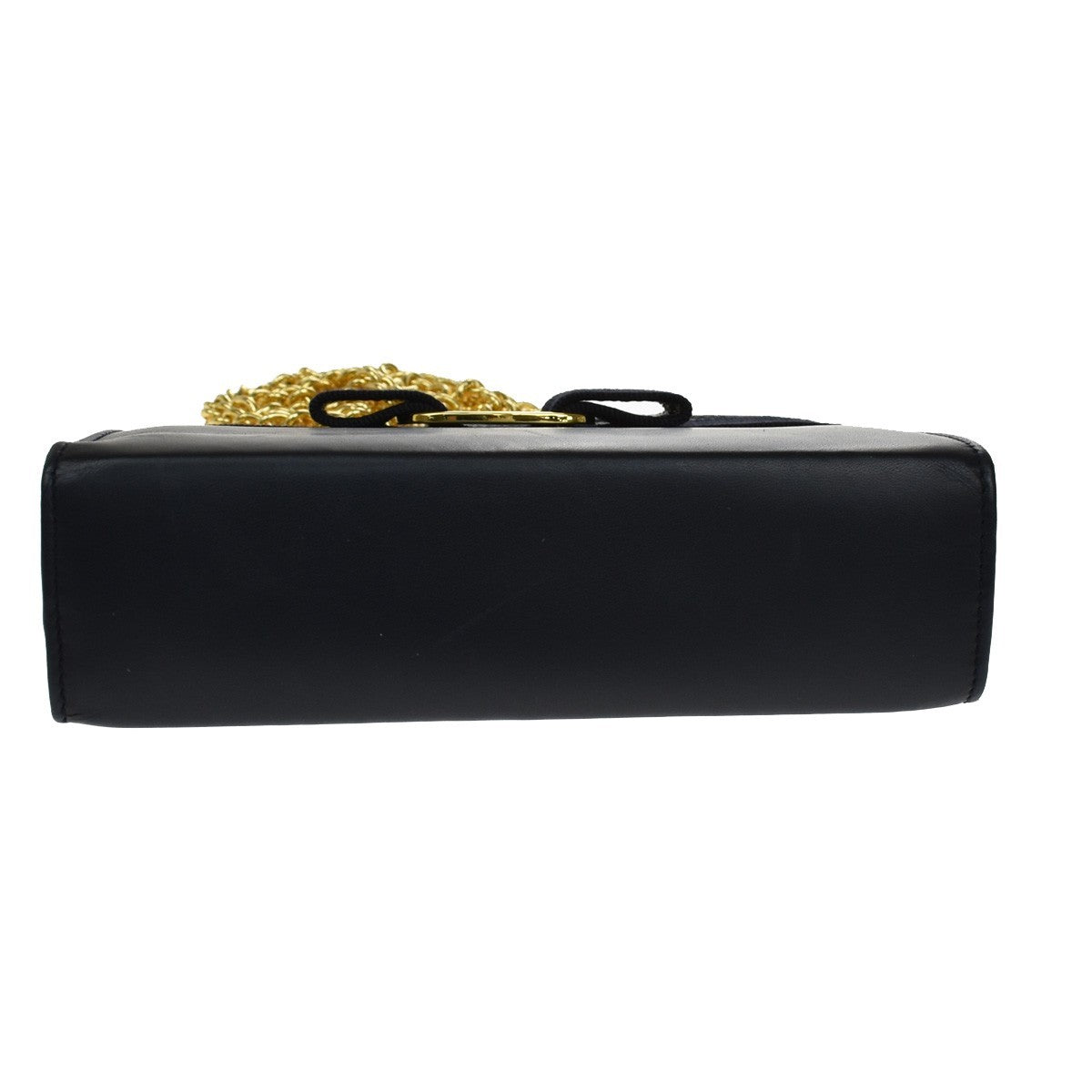 SALVATORE FERRAGAMO Vara Mini Chain Shoulder Bag Leather Navy Blue GHW 69KB071