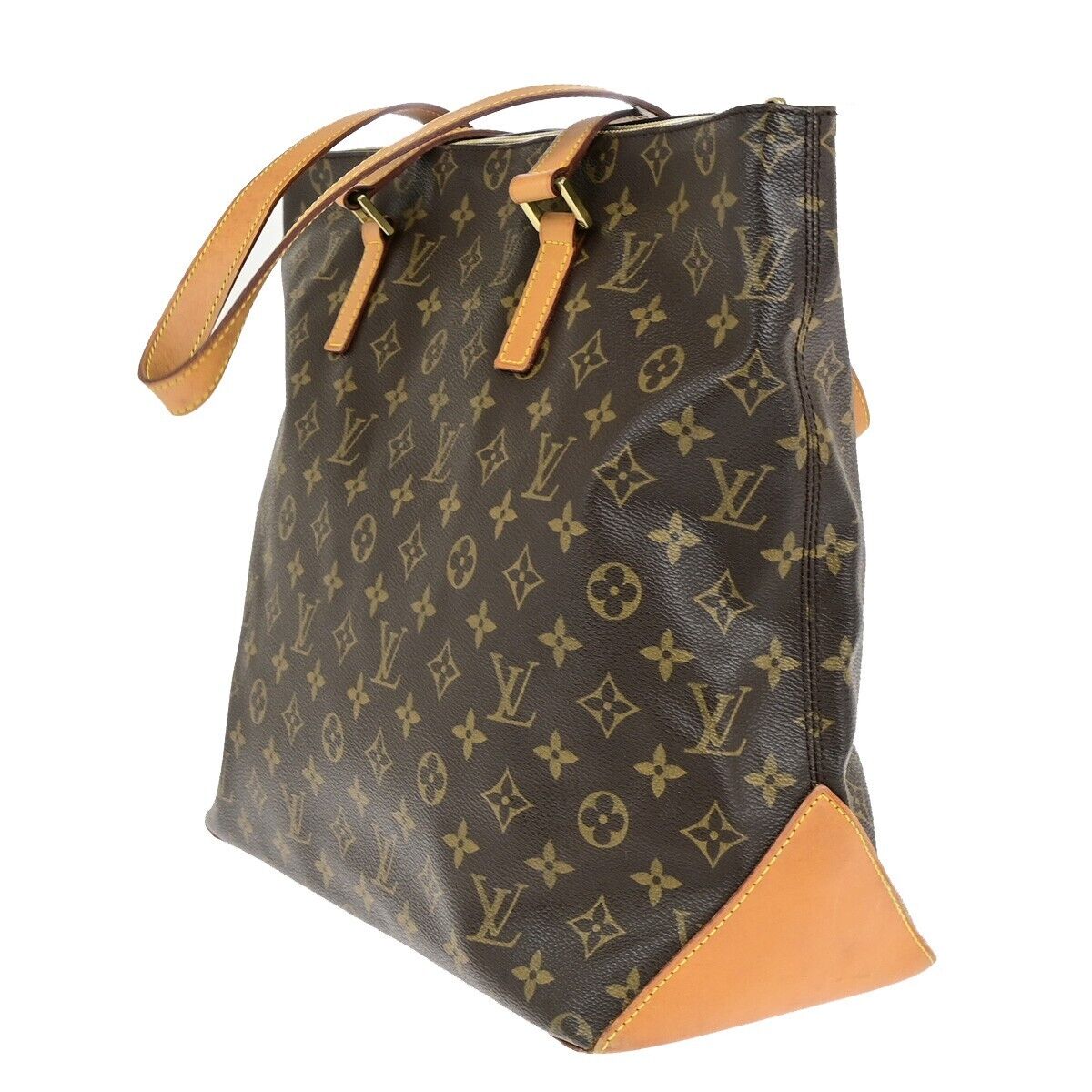 LOUIS VUITTON Cabas Mezzo Shoulder Bag Monogram Leather Brown M51151 11KA412