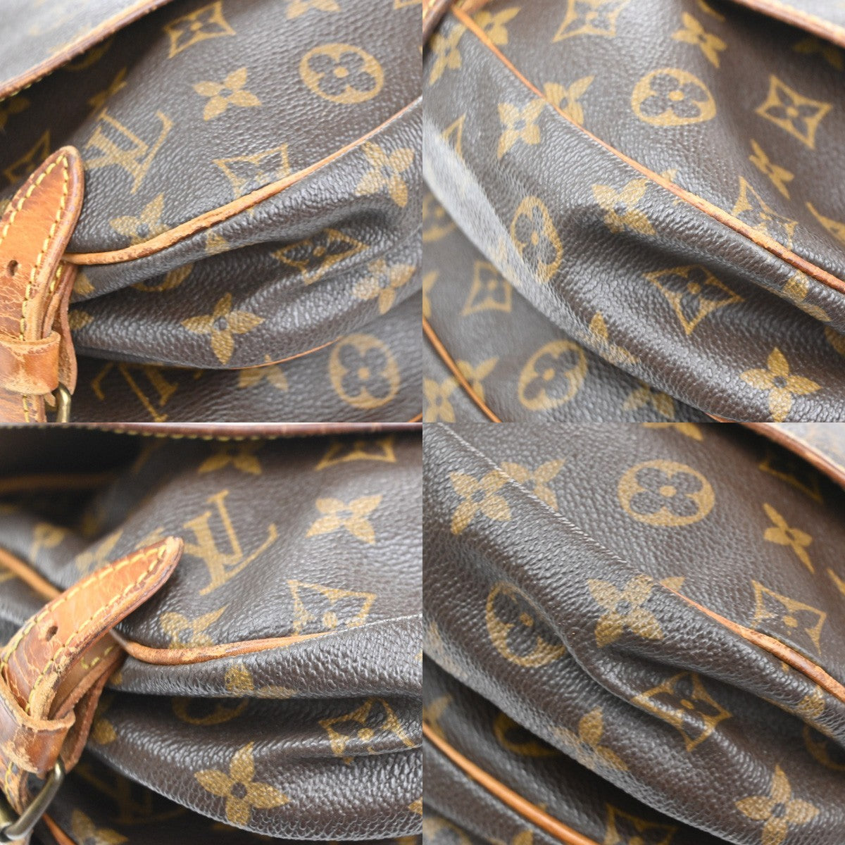 LOUIS VUITTON Logo Saumur 30 Shoulder Bag Monogram Leather BN M42256 61CA940