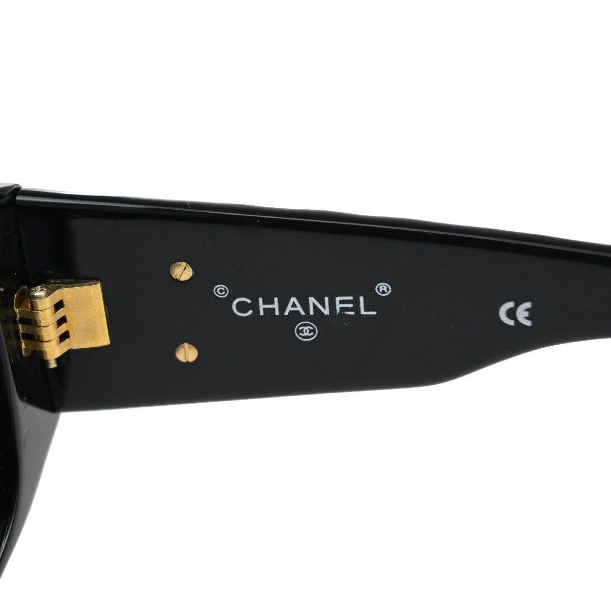 CHANEL CC Logo Sunglasses Eye Wear Plastic Black GHW 01450 Italy 05RK220
