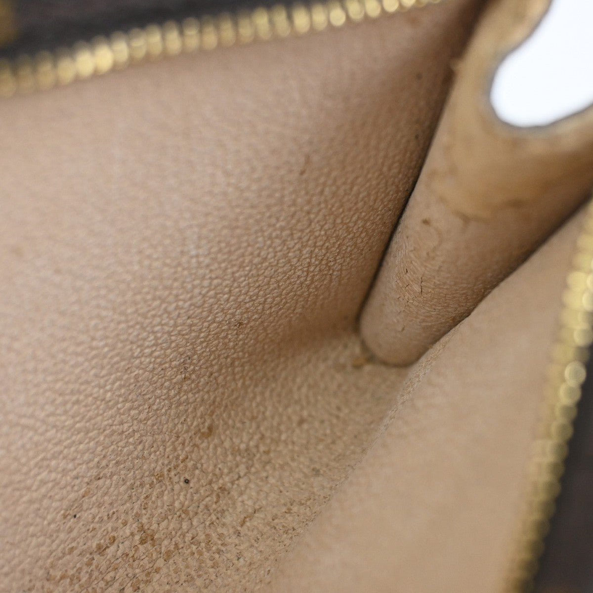 LOUIS VUITTON Logo BUCKET PM Pouch Bag Monogram Leather Brown France 02KC899