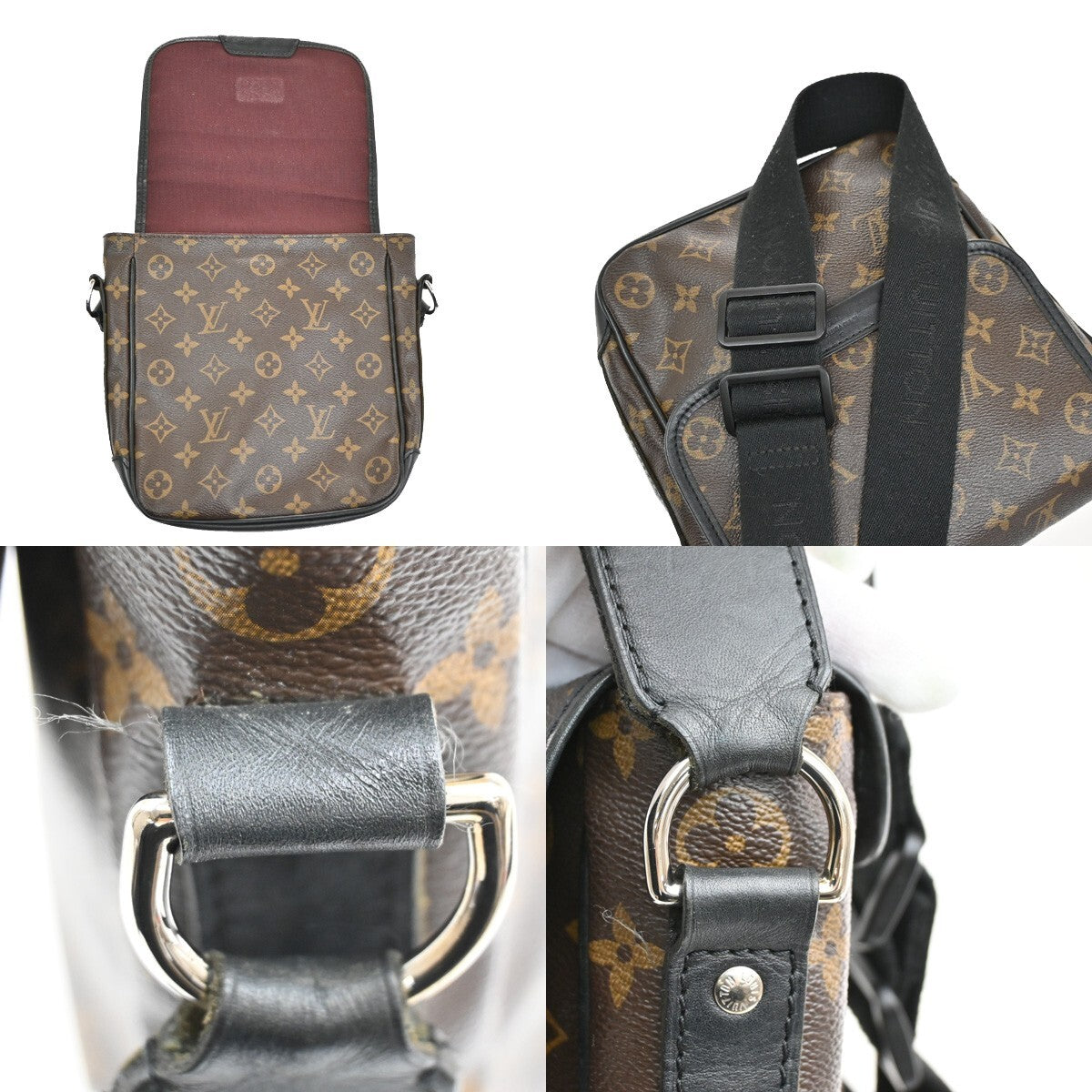 LOUIS VUITTON Bass PM Shoulder Bag Monogram Macassar Leather BN M56717 98EE302