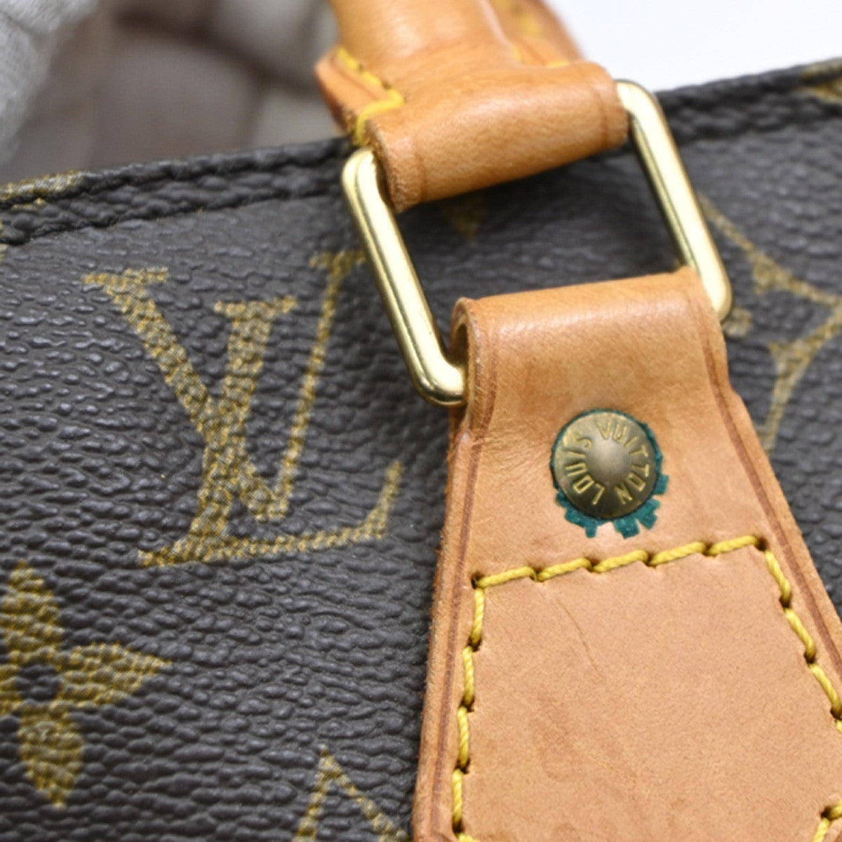 LOUIS VUITTON LV Logo Alma Hand Bag Monogram Leather Brown France M51130 84CA469