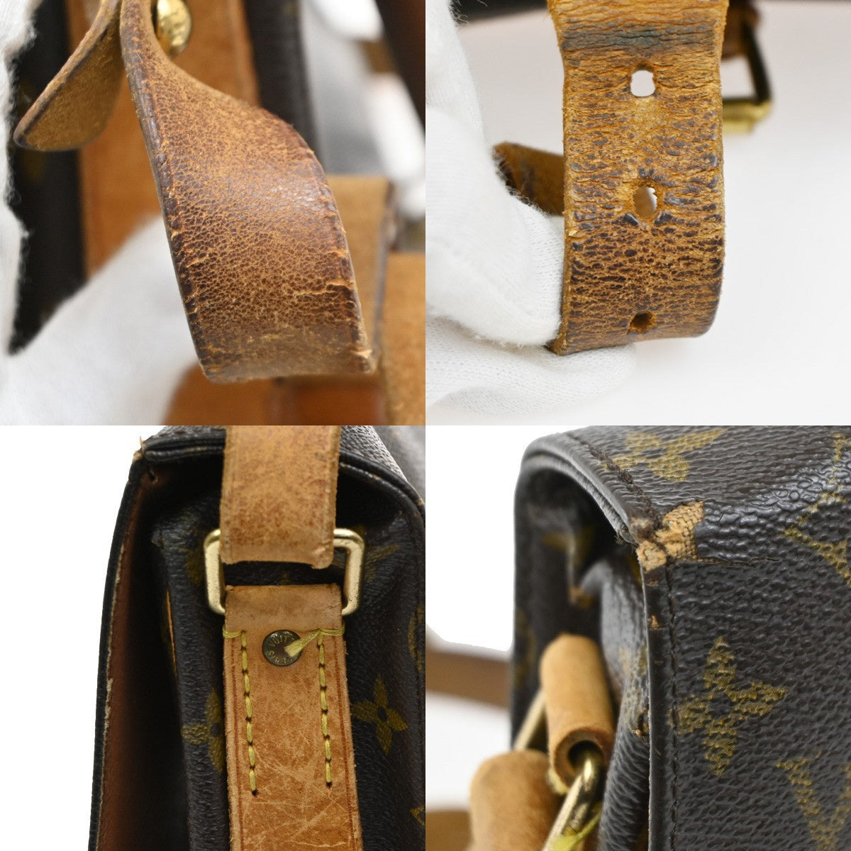 LOUIS VUITTON Cartouchiere MM Shoulder Bag Monogram Leather Brown M51253 69KB815