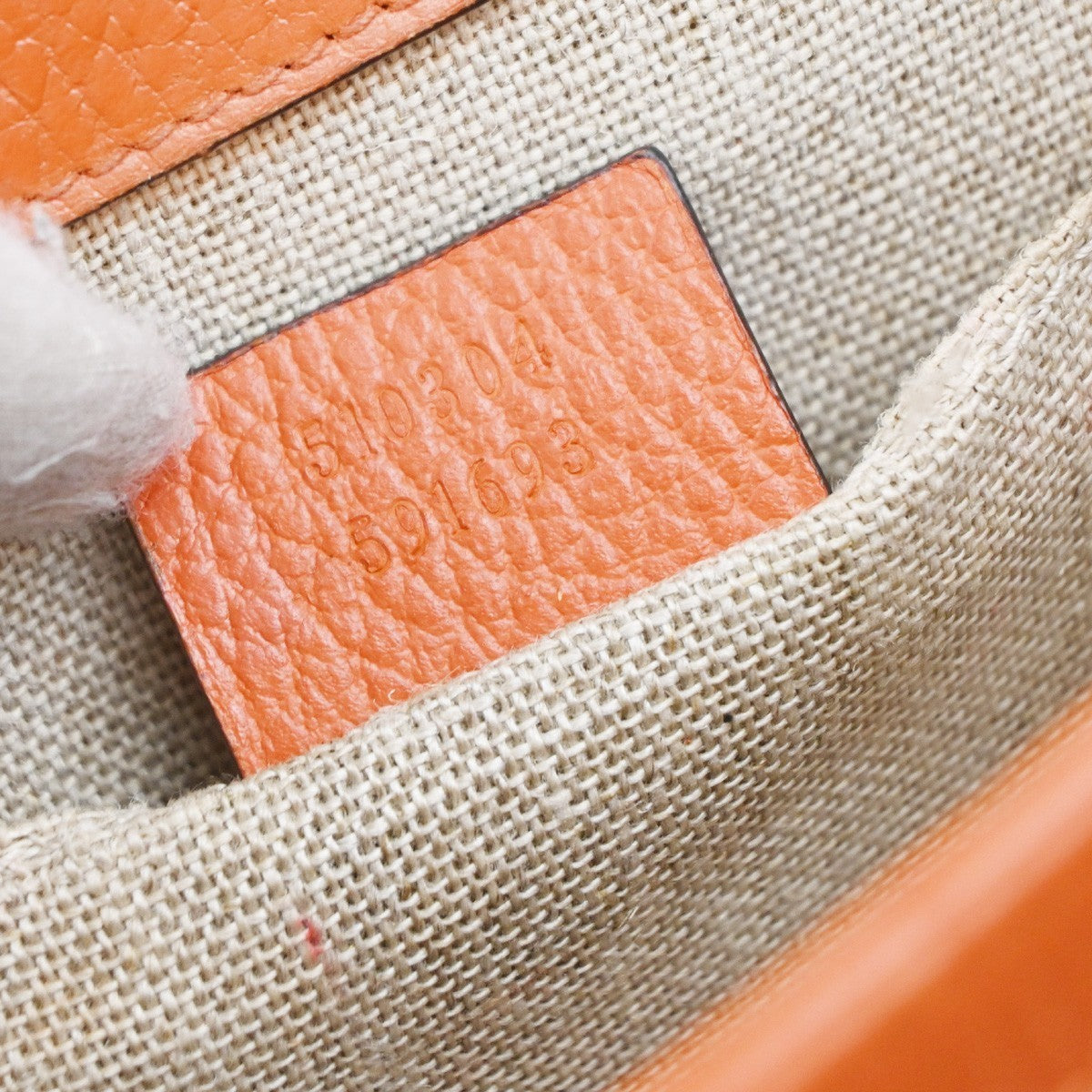 GUCCI Logo Interlocking G Mini Chain Shoulder Bag Leather Orange GHW 90KP377