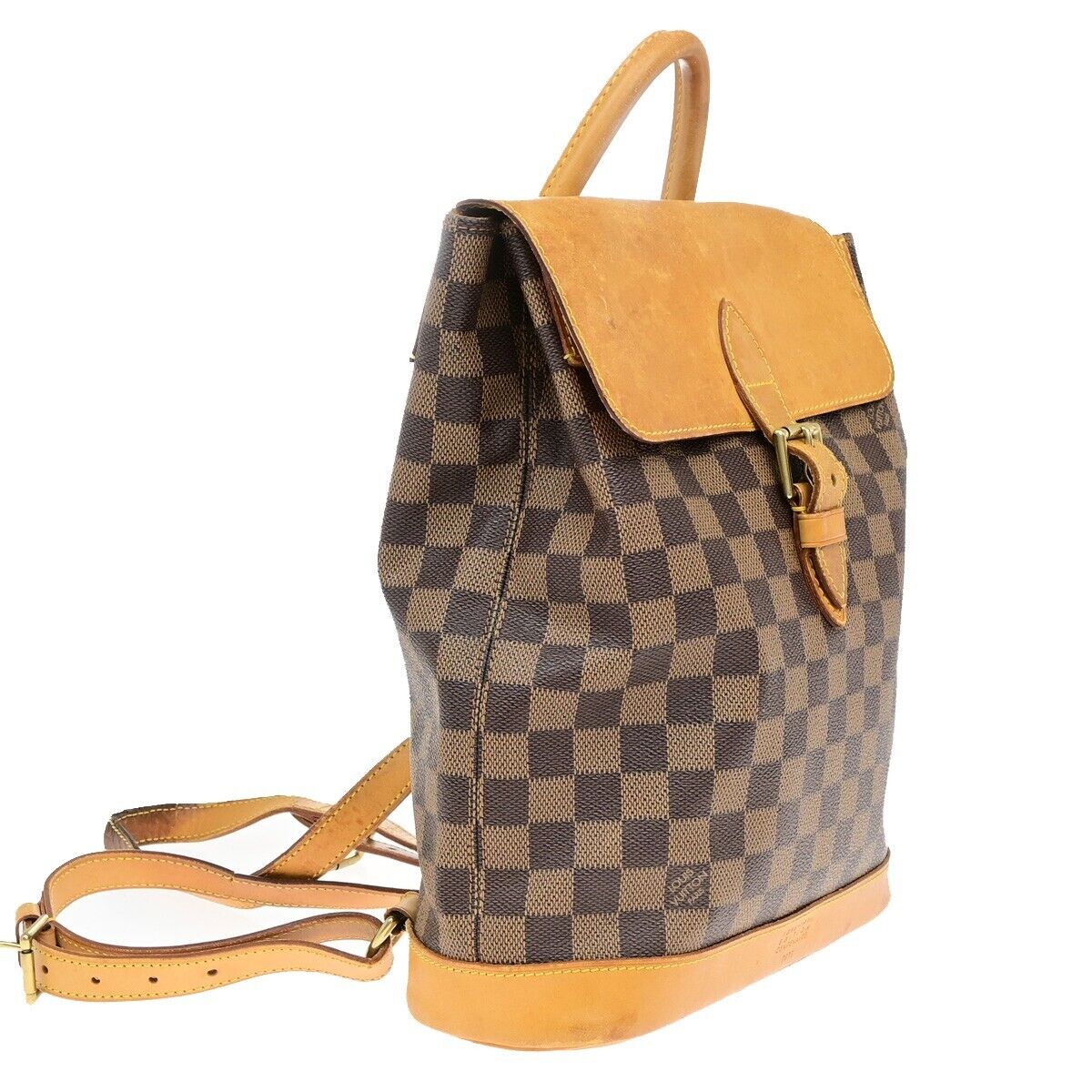 LOUIS VUITTON Logo Arlequin Backpack Bag Damier Ebene Brown N99038 31ED783