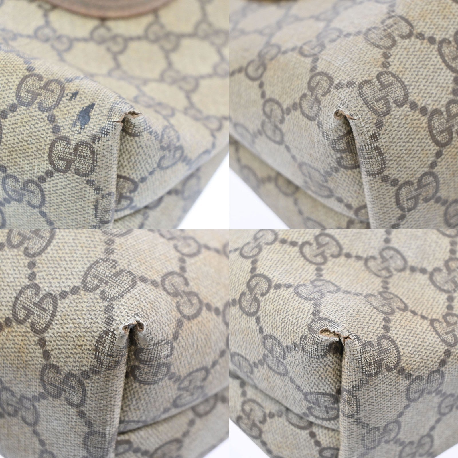 GUCCI Logo GG Pattern Sherry Shoulder Bag PVC Leather Brown Italy 67KD144