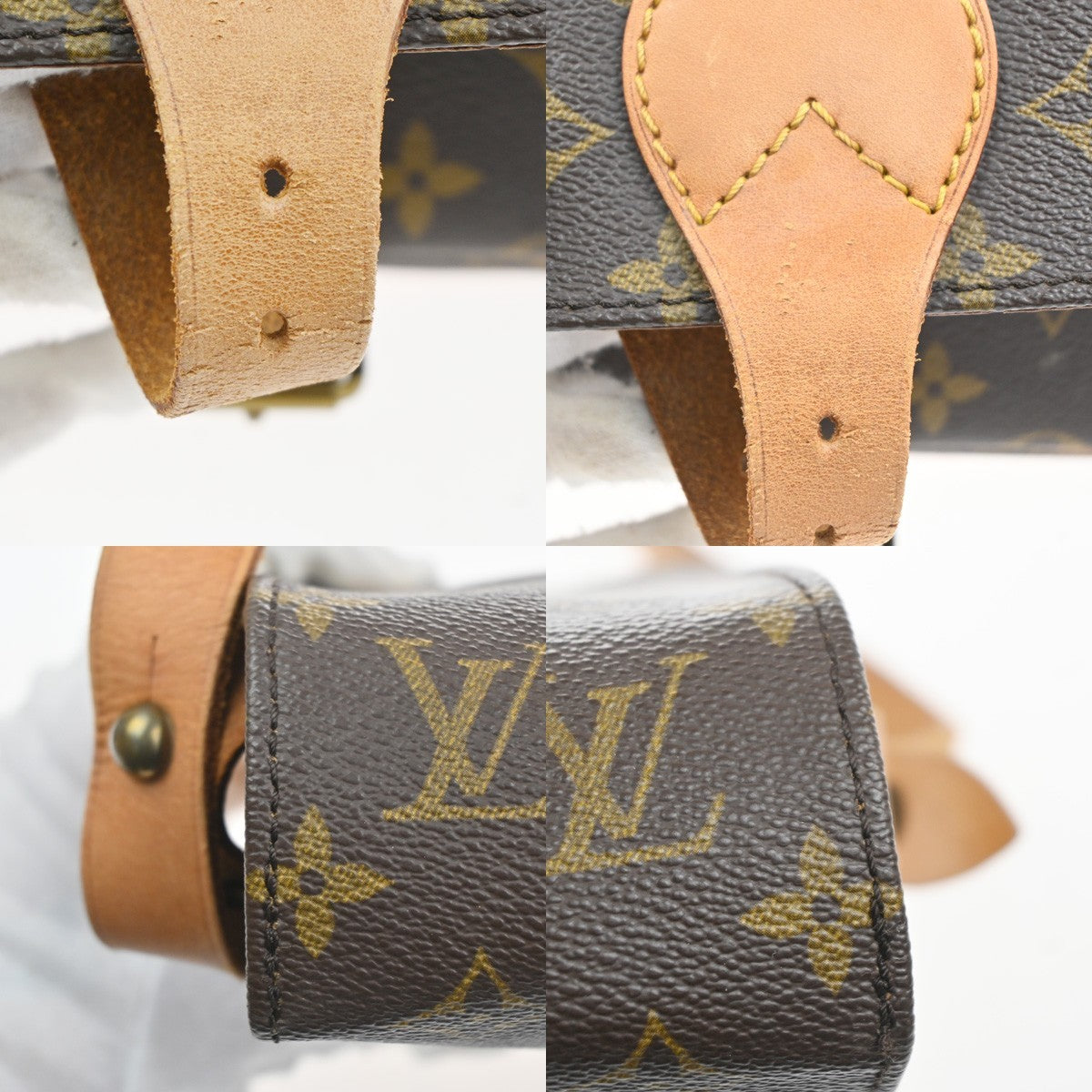 LOUIS VUITTON Cartouchiere MM Shoulder Bag Monogram Leather Brown M51253 82KD042
