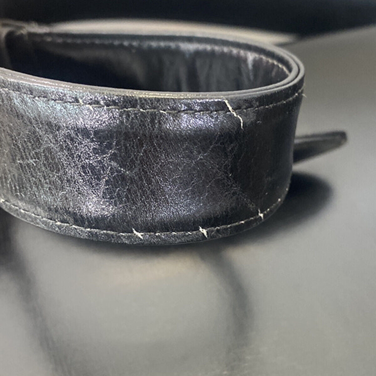 CELINE Logo Horse Carriage Shoulder Bag Leather Black GHW Italy 63YG344