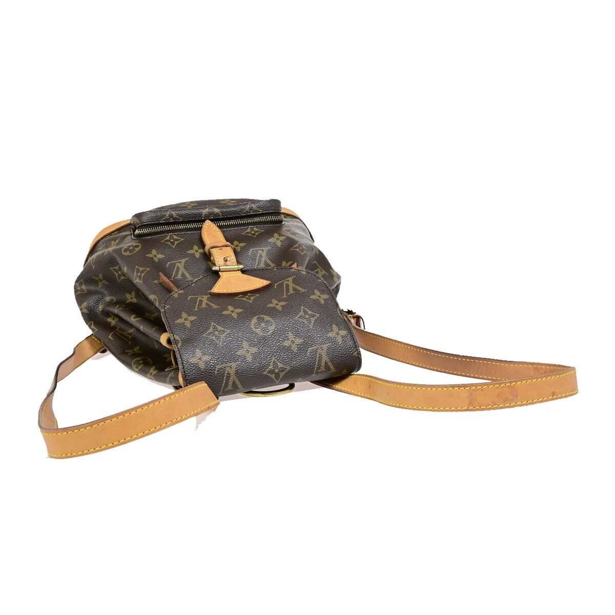 LOUIS VUITTON Montsouris MM Backpack Bag Monogram Leather Brown M51136 13EB360