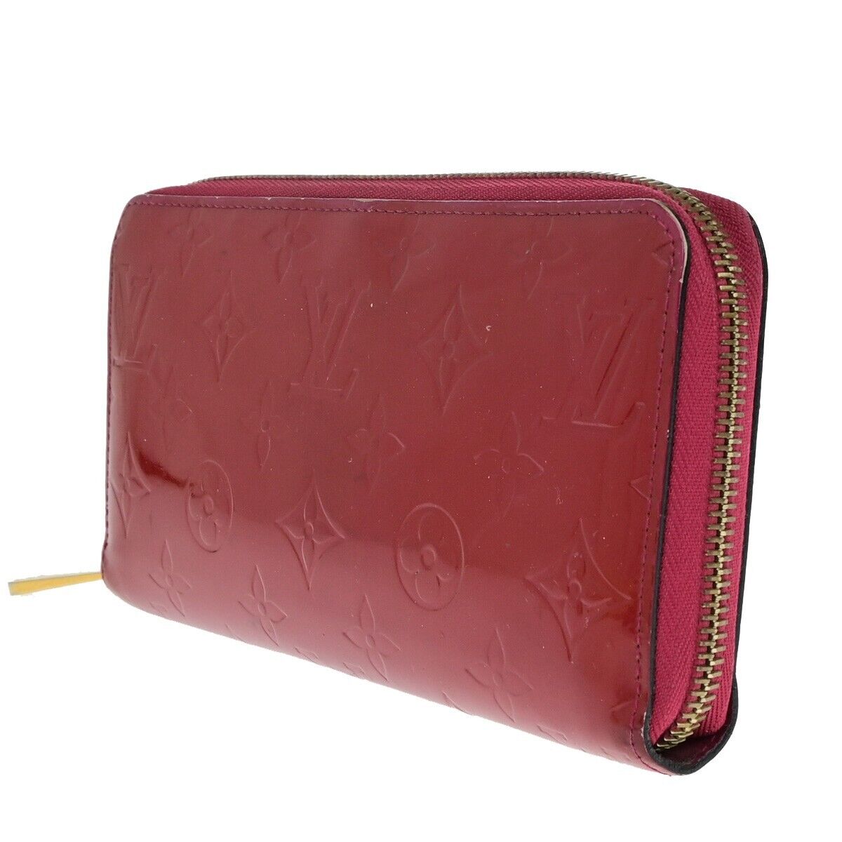 LOUIS VUITTON Long Zippy Wallet Monogram Vernis Leather Pink M91597 09EB261